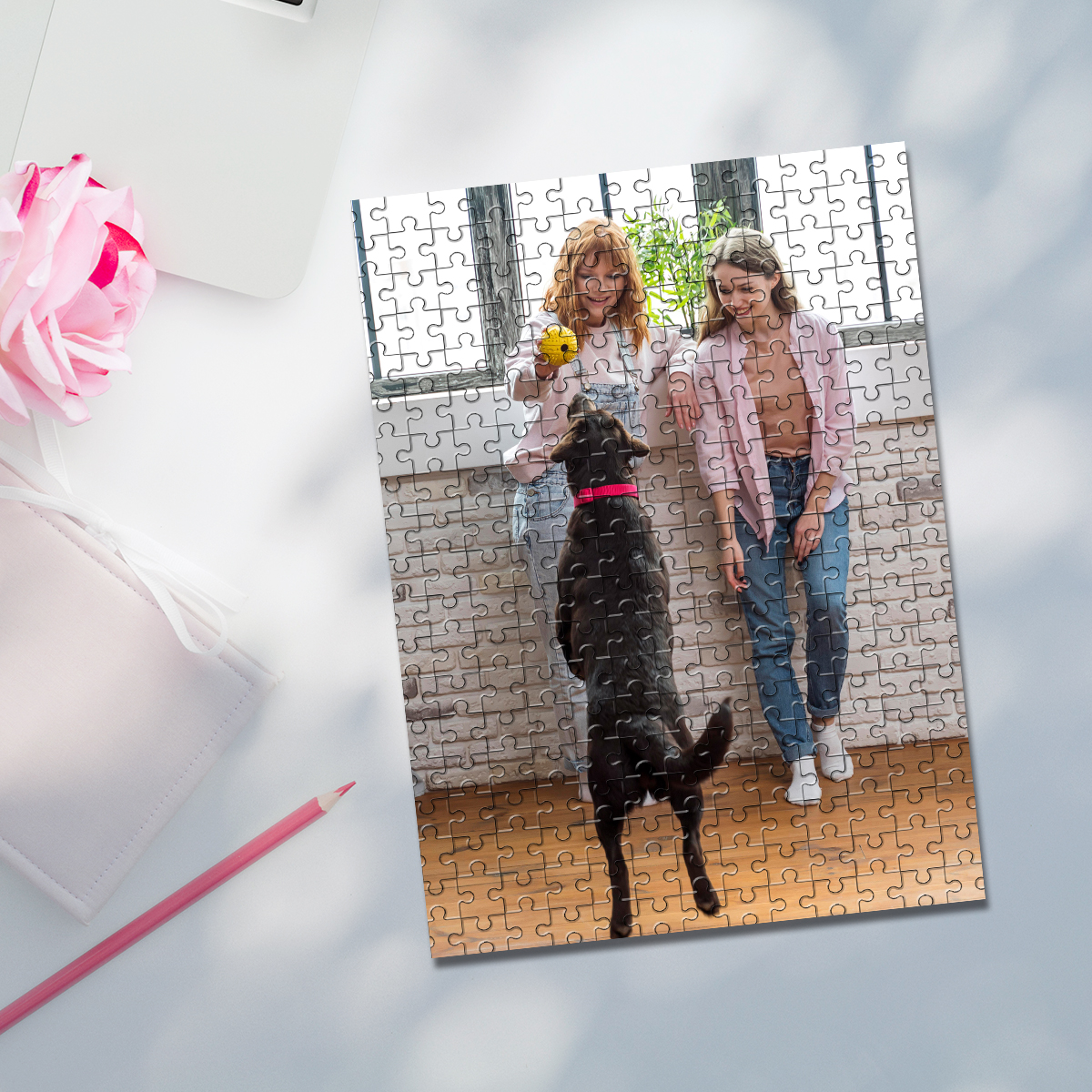 35/150/300/500/1000 قطعة لغز ص - مراجعة Pet Portrait Custom وسعره